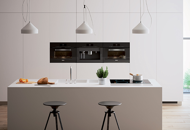 Sleek and modern white kitchen