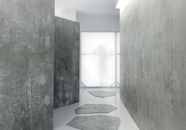 Concrete effect porcelain tile