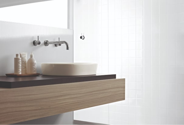 White square tiled bathroom