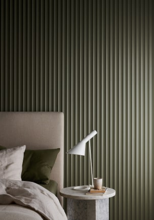 Green bedroom wall panel decor